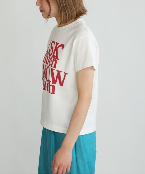 Thomas magpie(トーマスマグパイ)の「【THOMAS MAGPIE】30/2 スーパーコットンフロントロゴT(Tシャツ/カットソー・レディース・ホワイト/ネイビー・M)」の14枚目の写真