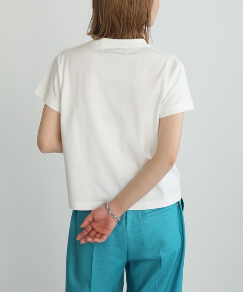 Thomas magpie(トーマスマグパイ)の「【THOMAS MAGPIE】30/2 スーパーコットンフロントロゴT(Tシャツ/カットソー・レディース・ホワイト/ネイビー・M)」の15枚目の写真