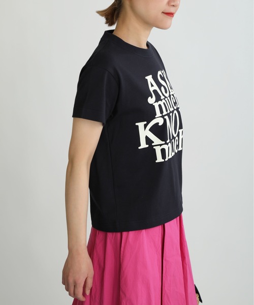 Thomas magpie(トーマスマグパイ)の「【THOMAS MAGPIE】30/2 スーパーコットンフロントロゴT(Tシャツ/カットソー・レディース・ホワイト/ネイビー・M)」の6枚目の写真