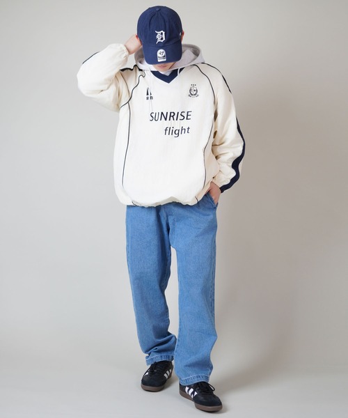 SPINNS(スピンズ)の「ストリート&古着MIX/デニムワイドイージーパンツ/シェフパンツ(デニムパンツ・メンズ・ブラック/ネイビー/サックスブルー/ブルー・M/L)」の6枚目の写真