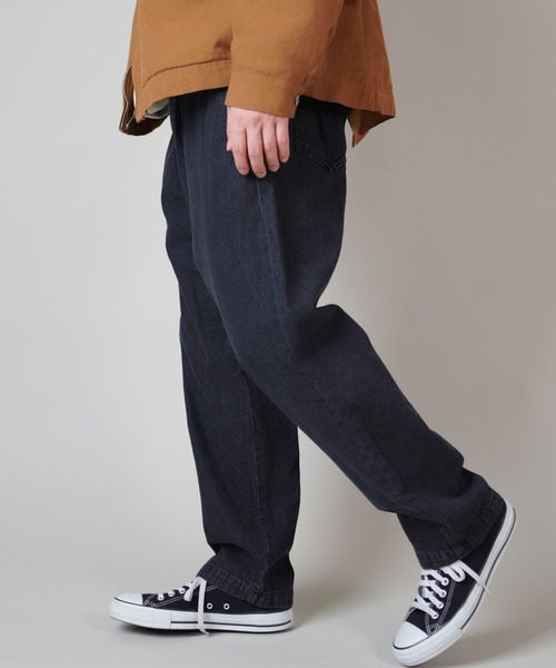 SPINNS(スピンズ)の「ストリート&古着MIX/デニムワイドイージーパンツ/シェフパンツ(デニムパンツ・メンズ・ブラック/ネイビー/サックスブルー/ブルー・M/L)」の9枚目の写真