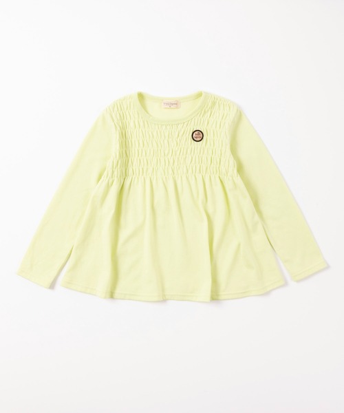 trois lapins kp（トロワラパンケーピー）の「シャーリングデザイン長袖Tシャツ(110-130cm)（Tシャツ/カットソー・キッズ・レッド/ライム・110cm/130cm/120cm）」の2枚目の写真