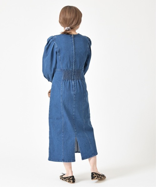 U by SPICK&SPAN(ユーバイスピックアンドスパン)の「ボリュームスリーブデニムドレス◆(ワンピース・レディース・ネイビー・38/36)」の8枚目の写真