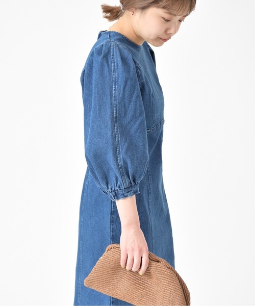 U by SPICK&SPAN(ユーバイスピックアンドスパン)の「ボリュームスリーブデニムドレス◆(ワンピース・レディース・ネイビー・38/36)」の12枚目の写真