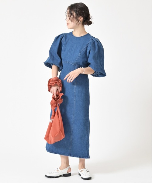 セール】ボリュームスリーブデニムドレス◇（ワンピース）｜U by