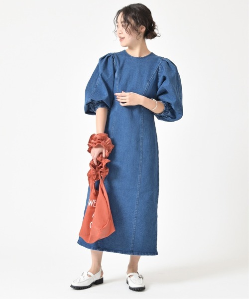 U by SPICK&SPAN(ユーバイスピックアンドスパン)の「ボリュームスリーブデニムドレス◆(ワンピース・レディース・ネイビー・38/36)」の19枚目の写真