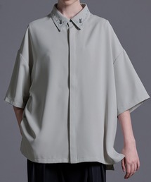 Loose/ルース | ドレープトロミ ハーフスリーブ刺繍シャツ【セットアップ対応】(シャツ/ブラウス)