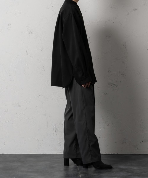 Adoon plain（アドーンプレーン）の「【Adoon plain】バンドカラーシャツ（シャツ/ブラウス・メンズ・ホワイト/ブラック・MEDIUM/LARGE）」の14枚目の写真