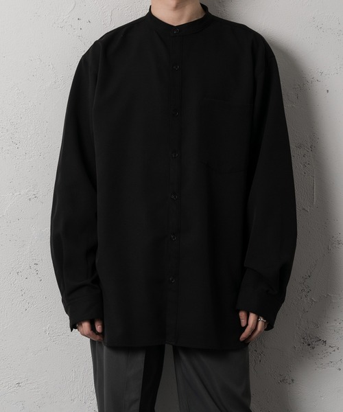 Adoon plain（アドーンプレーン）の「【Adoon plain】バンドカラーシャツ（シャツ/ブラウス・メンズ・ホワイト/ブラック・MEDIUM/LARGE）」の16枚目の写真