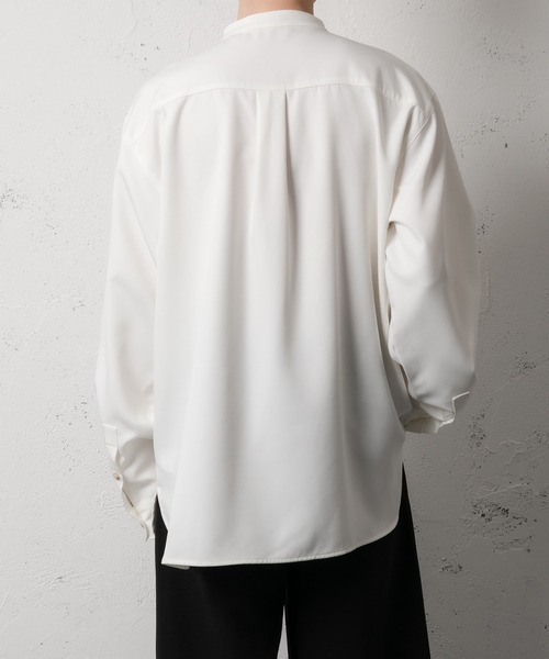 Adoon plain（アドーンプレーン）の「【Adoon plain】バンドカラーシャツ（シャツ/ブラウス・メンズ・ホワイト/ブラック・MEDIUM/LARGE）」の8枚目の写真