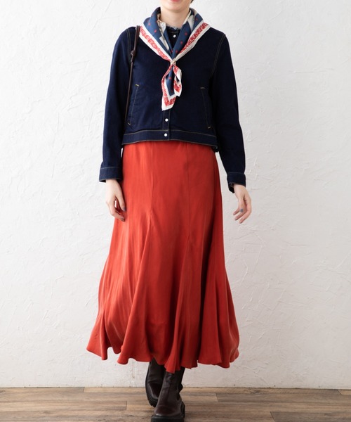 aunt lily（アントリリー）の「ドット釦アクセントカラーデニムジャケット（デニムジャケット・レディース・ホワイト/ブルー/カーキ・13号/11号/9号/7号）」の9枚目の写真