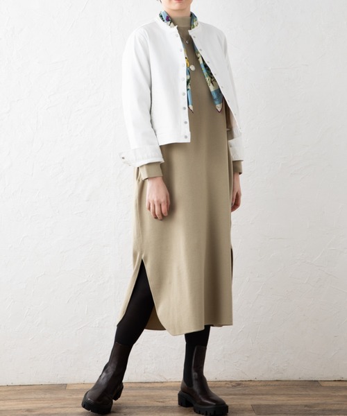 aunt lily（アントリリー）の「ドット釦アクセントカラーデニムジャケット（デニムジャケット・レディース・ホワイト/ブルー/カーキ・13号/11号/9号/7号）」の10枚目の写真