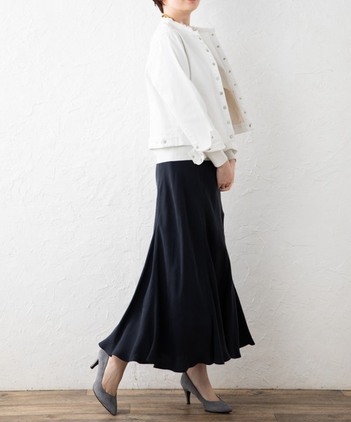 aunt lily（アントリリー）の「ドット釦アクセントカラーデニムジャケット（デニムジャケット・レディース・ホワイト/ブルー/カーキ・13号/11号/9号/7号）」の11枚目の写真