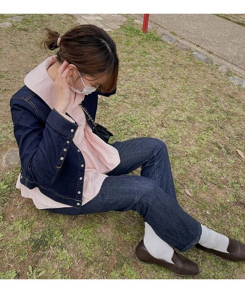 aunt lily（アントリリー）の「ドット釦アクセントカラーデニムジャケット（デニムジャケット・レディース・ホワイト/ブルー/カーキ・13号/11号/9号/7号）」の22枚目の写真