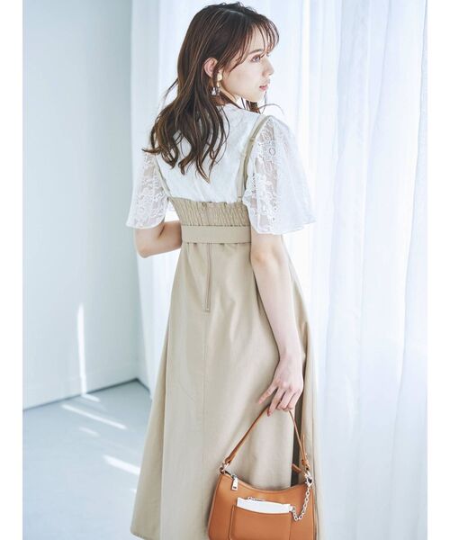 dazzlin（ダズリン）の「バイカラーレイヤードキャミワンピース（ワンピース・レディース・ブラック/ベージュ・FREE）」の11枚目の写真