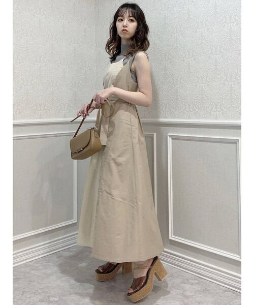 dazzlin（ダズリン）の「バイカラーレイヤードキャミワンピース（ワンピース・レディース・ブラック/ベージュ・FREE）」の21枚目の写真