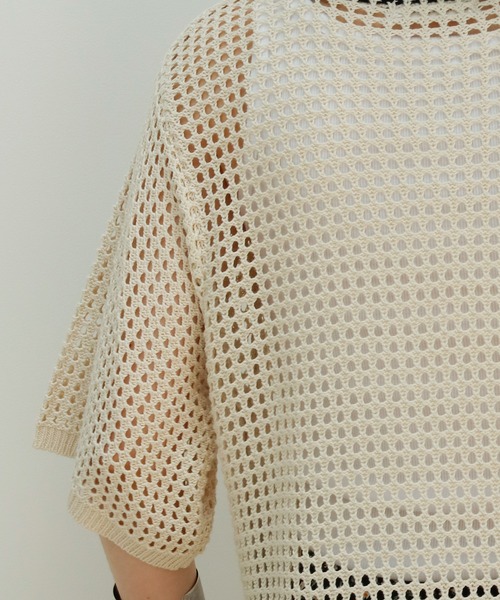 Birthday room（バースデイルーム）の「バイカラーメッシュ編みポロ（ポロシャツ・レディース・ブラック/アイボリー・FREE）」の21枚目の写真