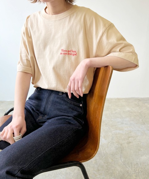 LIAN（リアン）の「ビッグロゴTシャツ（Tシャツ/カットソー・レディース・オフホワイト/ブラック/グリーン/ブルー/ピンク/レッド/オレンジ・FREE）」の15枚目の写真