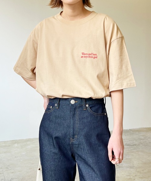 LIAN（リアン）の「ビッグロゴTシャツ（Tシャツ/カットソー・レディース・オフホワイト/ブラック/グリーン/ブルー/ピンク/レッド/オレンジ・FREE）」の11枚目の写真