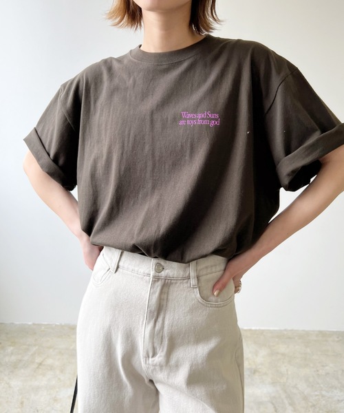 LIAN（リアン）の「ビッグロゴTシャツ（Tシャツ/カットソー・レディース・オフホワイト/ブラック/グリーン/ブルー/ピンク/レッド/オレンジ・FREE）」の21枚目の写真