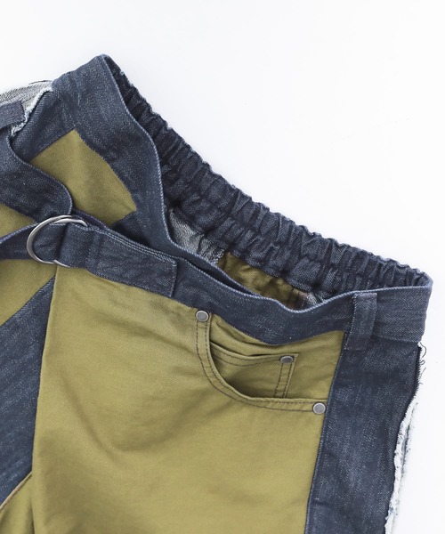 osharewalker（オシャレウォーカー）の「【廃盤】『カシュクールデニム切替ワイドパンツ』（デニムパンツ・レディース・インディゴブルー・1/2）」の21枚目の写真
