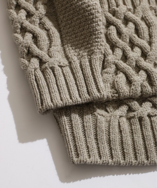 アンフィル スパニッシュメリノ カシミア ケーブルニット ビッグ カーディガン UNFIL（アンフィル）の「unfil アンフィル / spanish merino