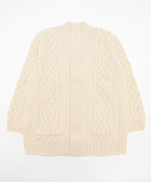 アンフィル スパニッシュメリノ カシミア ケーブルニット ビッグ カーディガン UNFIL（アンフィル）の「unfil アンフィル / spanish merino