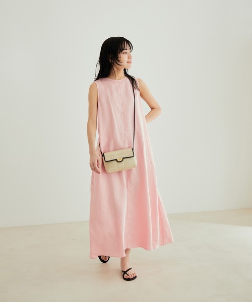 SALON adam et ropé 麻ツイルノースリーブワンピース SALON adam et rope'（サロン アダム エ ロペ）の「[ご好評