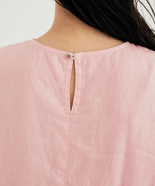 SALON adam et rope'（サロン アダム エ ロペ）の「[ご好評につき新色追加！]【洗える】麻ツイルノースリーブワンピース（ワンピース・レディース・グリーン系その他/ピンク/ブラック/カーキ・FREE）」の18枚目の写真