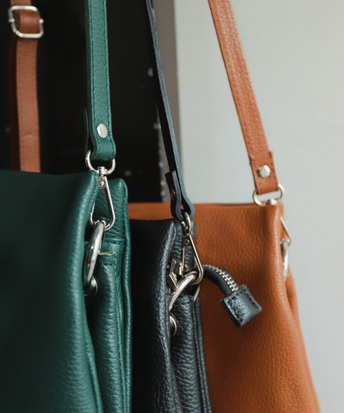 NOMBRE IMPAIR（ノンブルアンペール）の「【MARCO BIANCHINI】トリプルポケットショルダーBAG（ショルダーバッグ・レディース・ブラック/ブラウン/グリーン・FREE）」の10枚目の写真