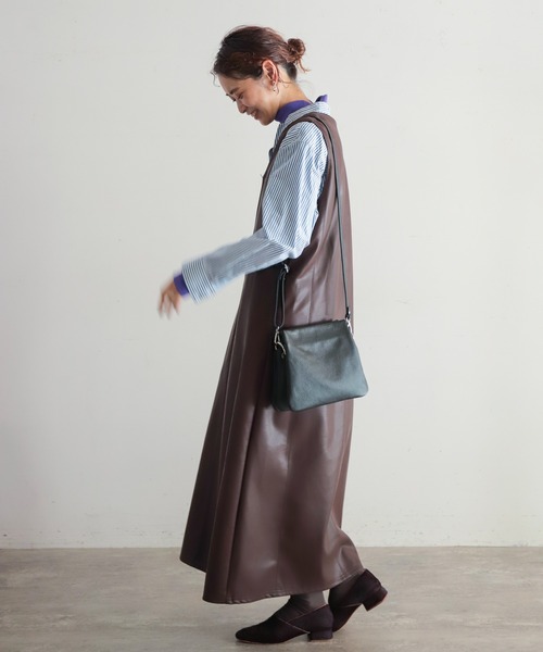 NOMBRE IMPAIR（ノンブルアンペール）の「【MARCO BIANCHINI】トリプルポケットショルダーBAG（ショルダーバッグ・レディース・ブラック/ブラウン/グリーン・FREE）」の14枚目の写真