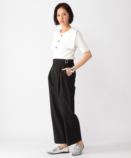 BARNYARDSTORM（バンヤードストーム）の「BARNYARDSTORM / ウエストベルトワイドパンツ（その他パンツ・レディース・ブラック/グリーン/イエロー・00/0/1/2）」の20枚目の写真