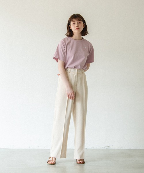 idem（イデム）の「idem logo T-shirt/idemロゴ刺繍Tシャツ（Tシャツ/カットソー・レディース・ホワイト/ブラック/パープル・FREE）」の9枚目の写真