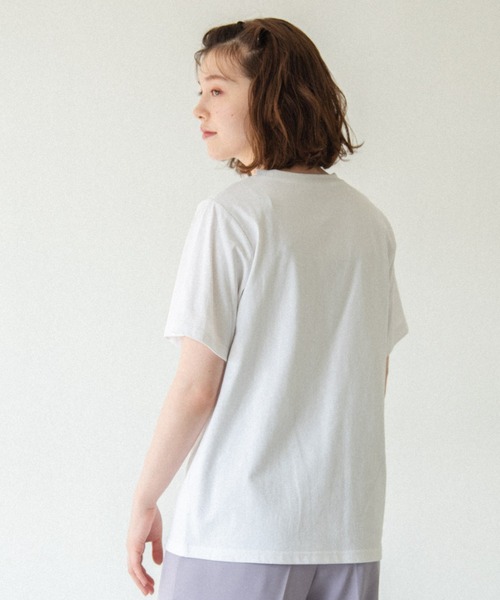 idem（イデム）の「idem logo T-shirt/idemロゴ刺繍Tシャツ（Tシャツ/カットソー・レディース・ホワイト/ブラック/パープル・FREE）」の11枚目の写真