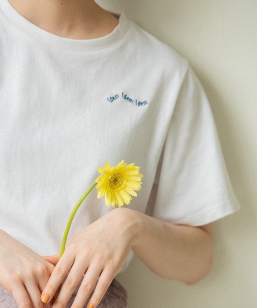 idem（イデム）の「idem logo T-shirt/idemロゴ刺繍Tシャツ（Tシャツ/カットソー・レディース・ホワイト/ブラック/パープル・FREE）」の16枚目の写真