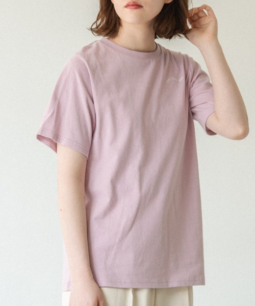 idem（イデム）の「idem logo T-shirt/idemロゴ刺繍Tシャツ（Tシャツ/カットソー・レディース・ホワイト/ブラック/パープル・FREE）」の10枚目の写真