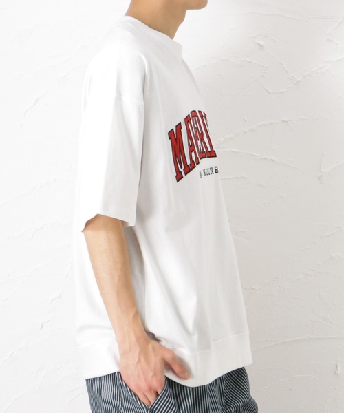 Mac-House（マックハウス）の「アップリケ刺繍 半袖Tシャツ（Tシャツ/カットソー・メンズ・ホワイト/ブルー/グレイッシュベージュ・M/L）」の9枚目の写真