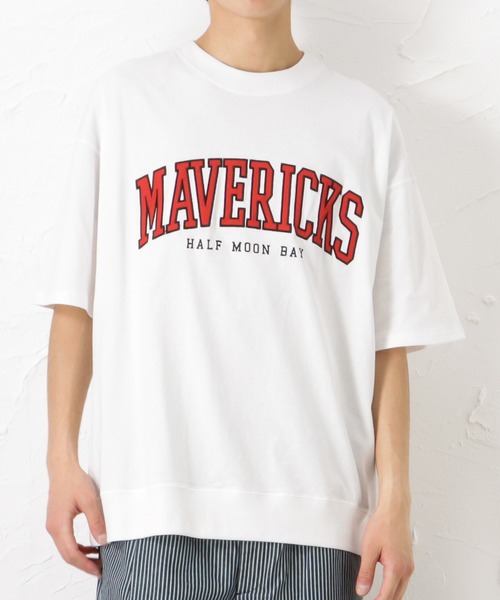 Mac-House（マックハウス）の「アップリケ刺繍 半袖Tシャツ（Tシャツ/カットソー・メンズ・ホワイト/ブルー/グレイッシュベージュ・M/L）」の7枚目の写真