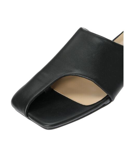 CRAFT STANDARD BOUTIQUE（クラフトスタンダードブティック）の「スクエアトングカバーヒールサンダル　＊（サンダル・レディース・ブラック/オフホワイト・S/M/L）」の16枚目の写真