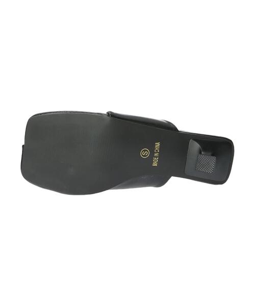 CRAFT STANDARD BOUTIQUE（クラフトスタンダードブティック）の「スクエアトングカバーヒールサンダル　＊（サンダル・レディース・ブラック/オフホワイト・S/M/L）」の18枚目の写真