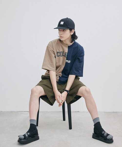 COLEMAN（コールマン）の「◆【Coleman/コールマン別注】ソックス付クロスベルトサンダル（サンダル・メンズ・ブラック/サンドベージュ/カーキ・60/70）」の4枚目の写真