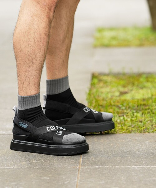 COLEMAN（コールマン）の「◆【Coleman/コールマン別注】ソックス付クロスベルトサンダル（サンダル・メンズ・ブラック/サンドベージュ/カーキ・60/70）」の7枚目の写真