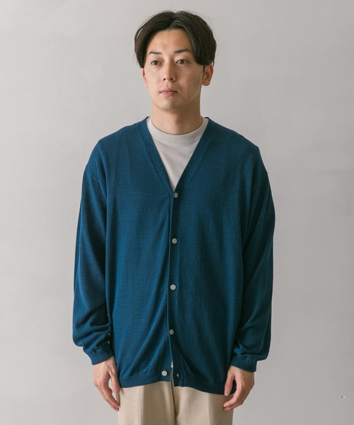 URBAN RESEARCH DOORS（アーバンリサーチドアーズ）の「強撚Vネックカーディガン（カーディガン/ボレロ・メンズ・ライトグレー/ネイビー/ターコイズブルー/グリーン・M/L）」の10枚目の写真
