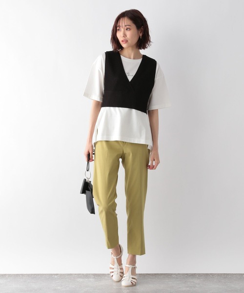 GLOBAL WORK(グローバルワーク)の「クロップドベスト*5分袖ワンピース/270760(ワンピース・レディース・キャメル/ブラック・FREE)」の12枚目の写真