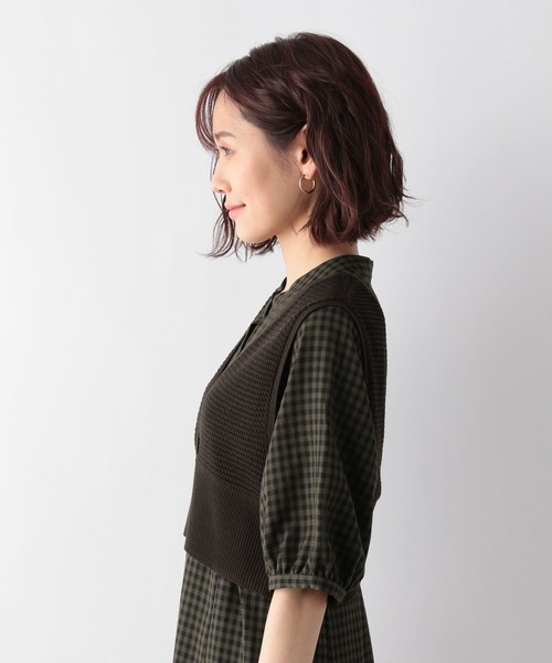 GLOBAL WORK(グローバルワーク)の「クロップドベスト*5分袖ワンピース/270760(ワンピース・レディース・キャメル/ブラック・FREE)」の16枚目の写真