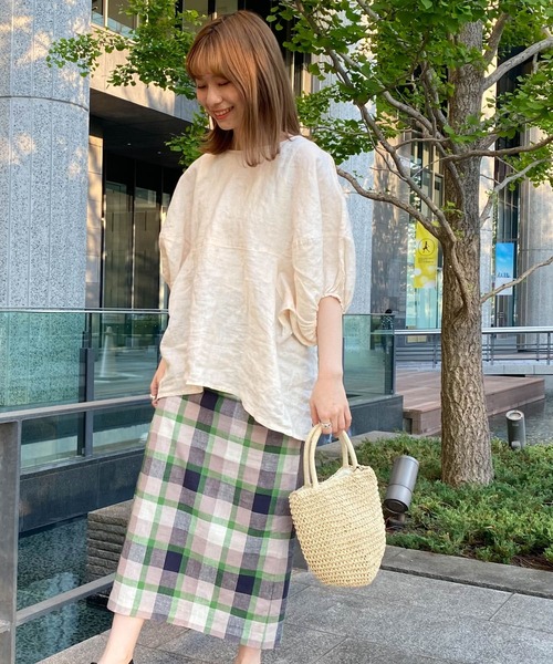 URBAN RESEARCH DOORS(アーバンリサーチドアーズ)の「カラーチェックセミタイトスカート(スカート・レディース・グリーン系その他/ブルー系その他・SMALL/MEDIUM)」の6枚目の写真