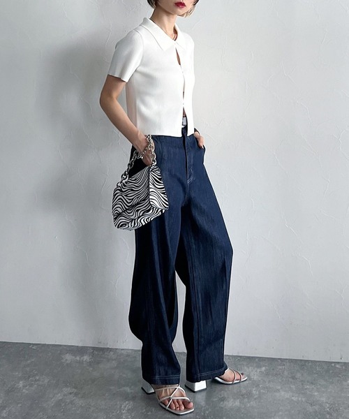 PAGEBOY（ページボーイ）の「CORE / カービーデニム（デニムパンツ・レディース・ブラック/ネイビー・S/M）」の8枚目の写真