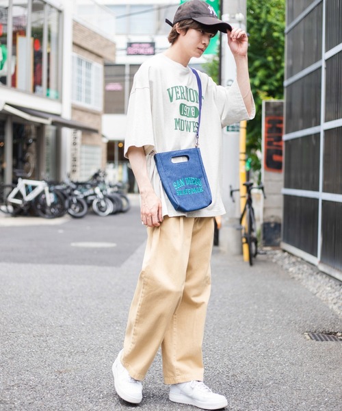 WEGO(ウィゴー)の「WEGO/2WAYキャンバスレコードショルダー(ショルダーバッグ・メンズ・ナチュラル/ブラック/ダークインディゴブルー・FREE)」の9枚目の写真