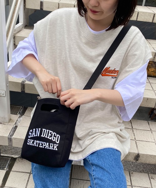 WEGO(ウィゴー)の「WEGO/2WAYキャンバスレコードショルダー(ショルダーバッグ・メンズ・ナチュラル/ブラック/ダークインディゴブルー・FREE)」の12枚目の写真