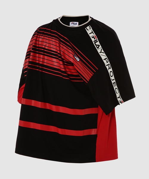 Y/Project(ワイプロジェクト)の「FILA REVERSIBLE STRIPE T-SHIRT(Tシャツ/カットソー・メンズ・グレー系その他/ブラック系その他・M/S/L/XXS/XL/XS)」の1枚目の写真